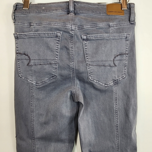 American Eagle Seamed Hi-Rise Jegging Next Level Stretch Grey 6 NWT - Picture 6 of 8